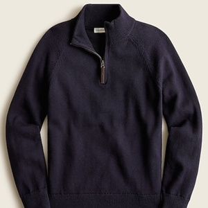 J. Crew Boys' cotton-cashmere half-zip sweater Navy